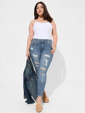torrid Light Blue Plus Size Distressed Skinny Jeans